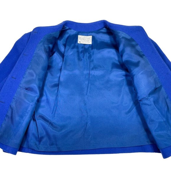 Miss Pendleton Cobalt Blue Wool Cropped Blazer Jacket- Women’s NO Size - Picture 3 of 10